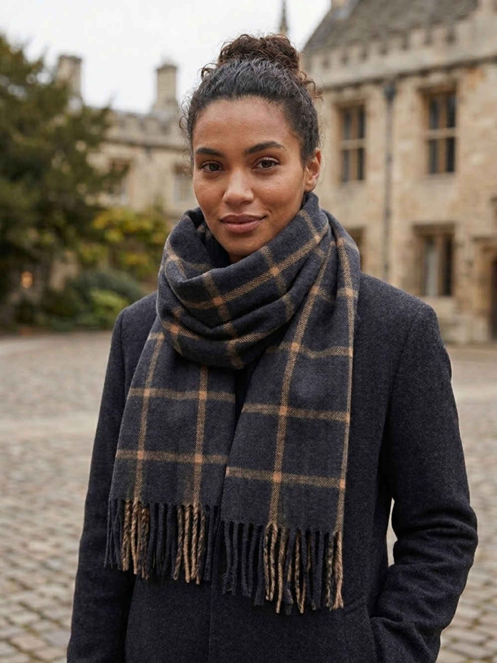 Navy &Tan Scarf